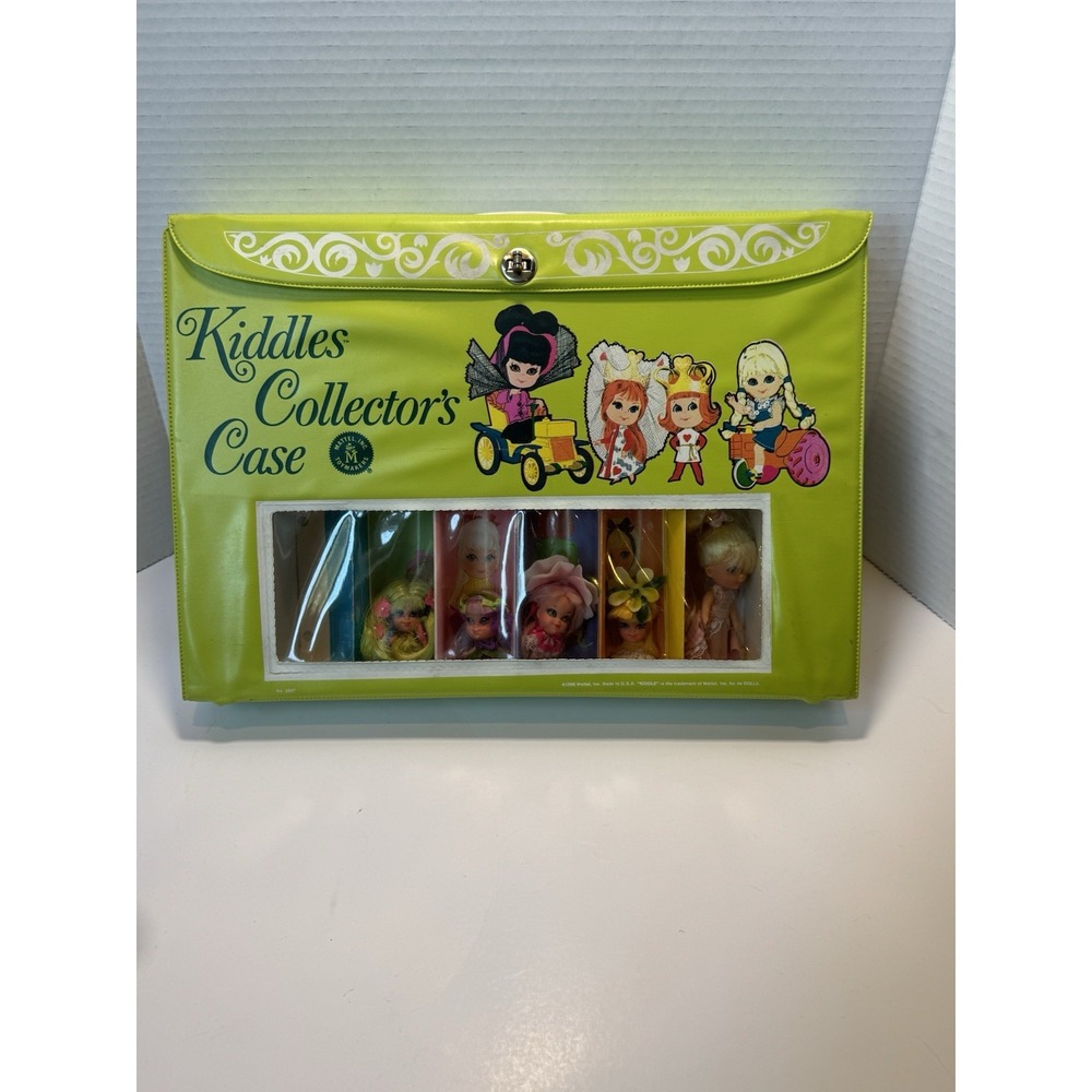 RARE 1968! Liddle Kiddles Collector's Case +7 Dolls & Bottles! Mattel